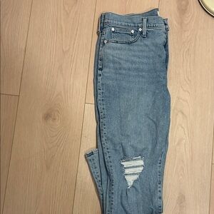 Classic Blue Distressed Madewell Women Jeans